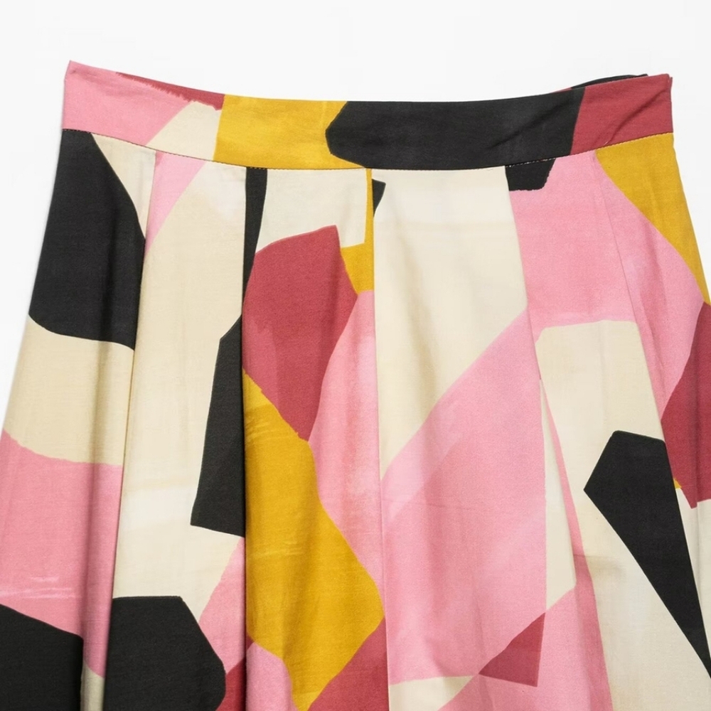 PRINTED MIDI SKIRT ZW COLLECTION SIZE S - Picture 9 of 10